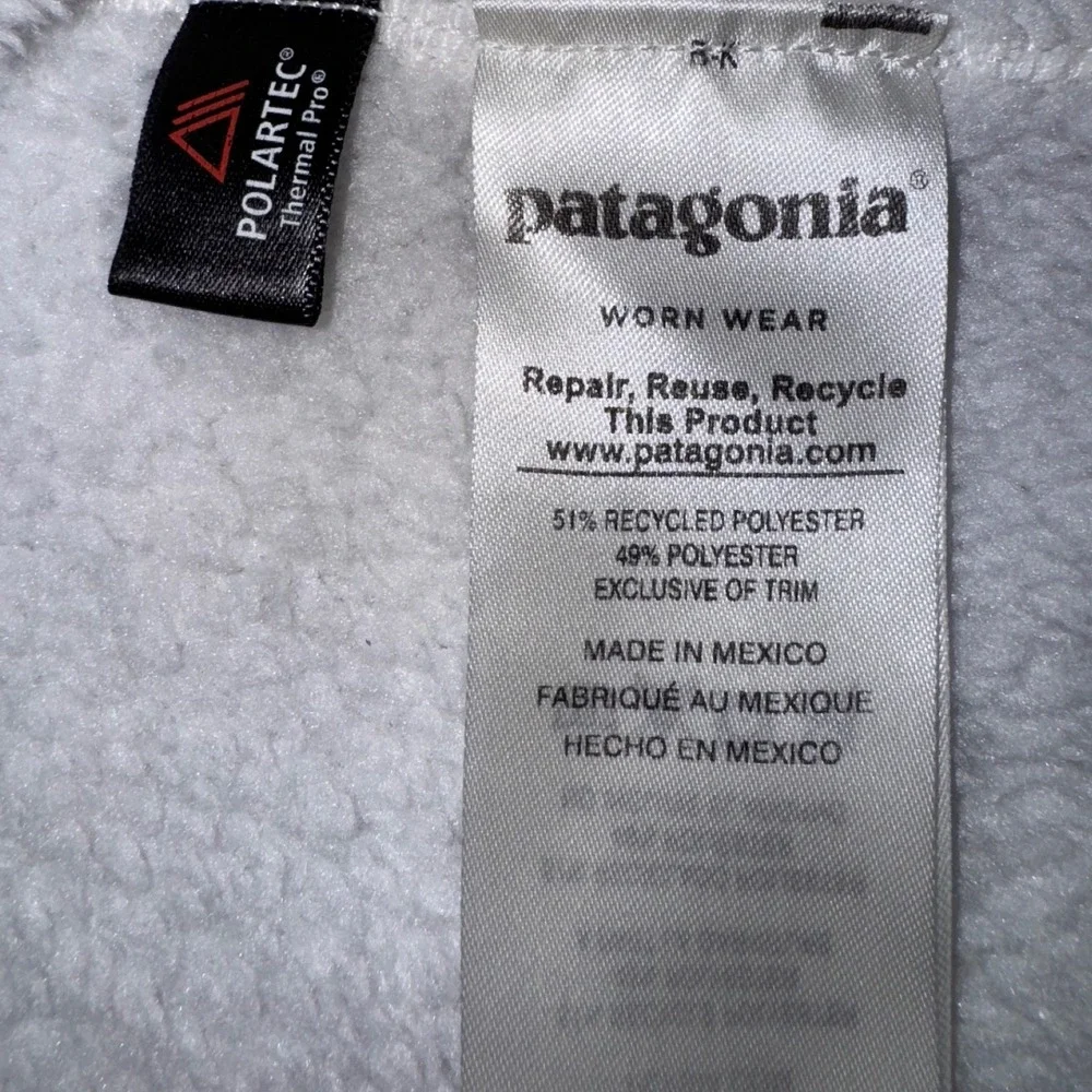 Patagonia Re-Tool Snap-T Pullover Fleece Jacket White Polartec‎ Womens Sz Med